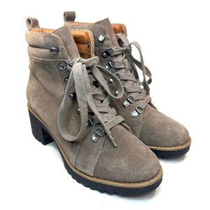 Caslon Jadey Water Resistant Bootie in Taupe Suede | 6M